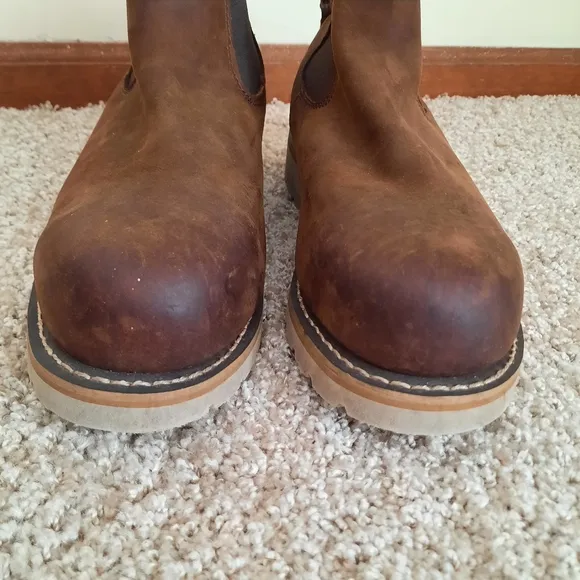Carhartt Chelsea Steel Toe Wedge Dark Brown Leather Boots FW5233 Size 8.5