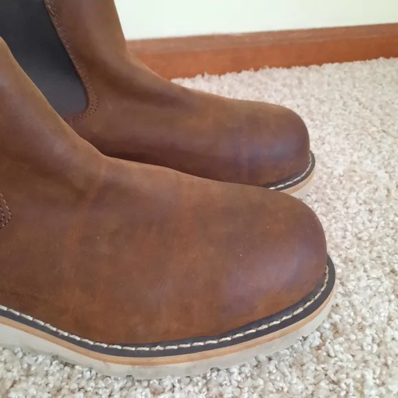 Carhartt Chelsea Steel Toe Wedge Dark Brown Leather Boots FW5233 Size 8.5