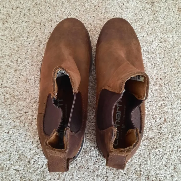 Carhartt Chelsea Steel Toe Wedge Dark Brown Leather Boots FW5233 Size 8.5