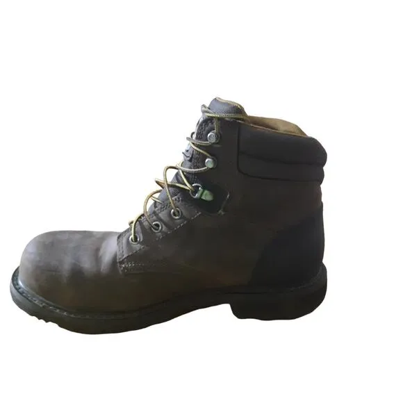 Carhartt Mens Medium Width Brown Waterproof Steel Toe Work Boots Size 10