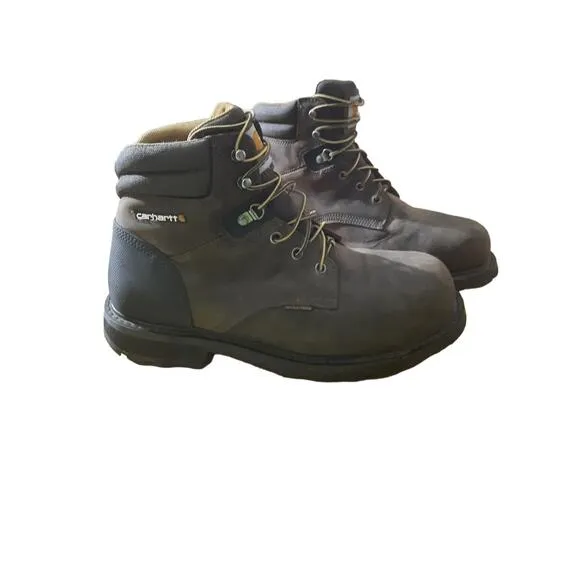 Carhartt Mens Medium Width Brown Waterproof Steel Toe Work Boots Size 10
