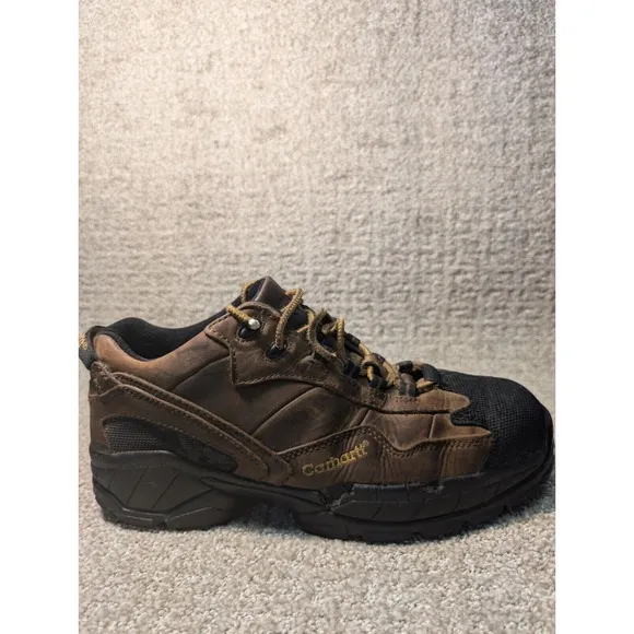 Carhartt Work Boots Mens 9.5 Steel Toe Safety Shoes Brown Leather Vintage