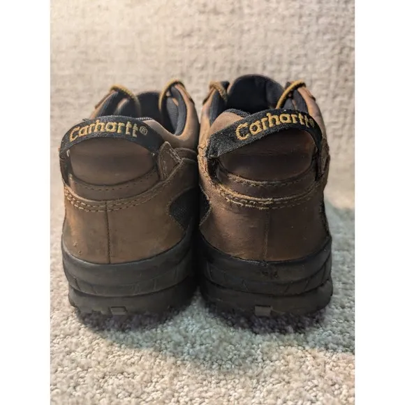 Carhartt Work Boots Mens 9.5 Steel Toe Safety Shoes Brown Leather Vintage
