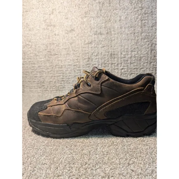 Carhartt Work Boots Mens 9.5 Steel Toe Safety Shoes Brown Leather Vintage