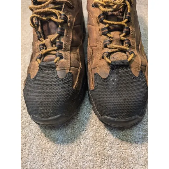 Carhartt Work Boots Mens 9.5 Steel Toe Safety Shoes Brown Leather Vintage