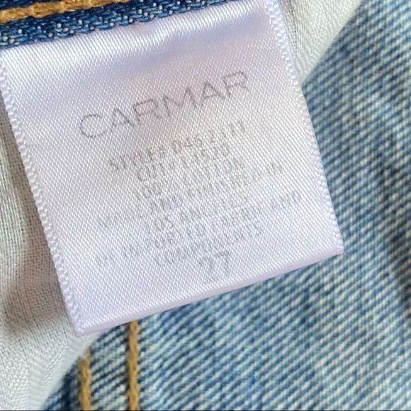Carmar Distressed Zip-Up Denim Miniskirt size 27