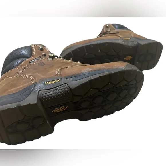 Carolina Boots Bruno CA5520 Brown Steel Toe Waterproof Sz 9.5 2E Mint! B5