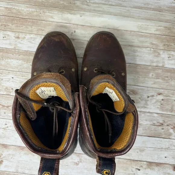 Carolina Brown Leather Oil Resistant Lace Up Steel Toe Work Boots Men's Size 9D