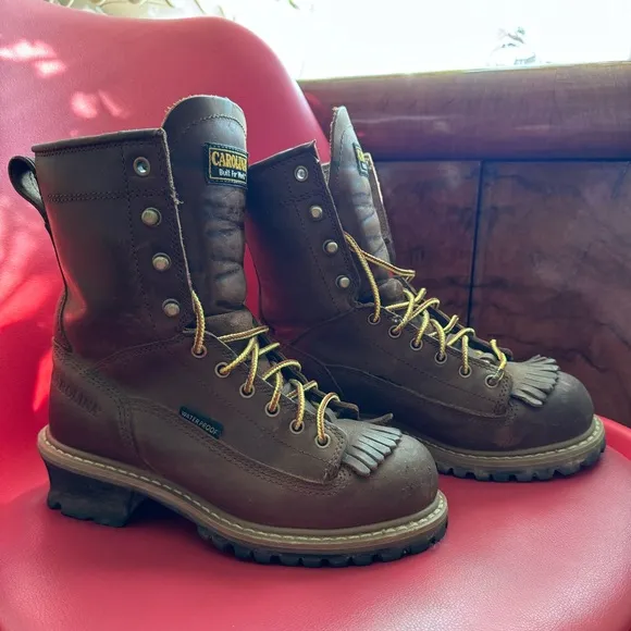 Carolina “Spruce” Boot, Waterproof Steel Toe 8” Leather Logger, US Men’s 7
