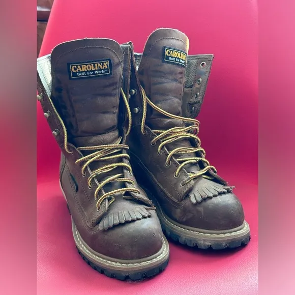 Carolina “Spruce” Boot, Waterproof Steel Toe 8” Leather Logger, US Men’s 7