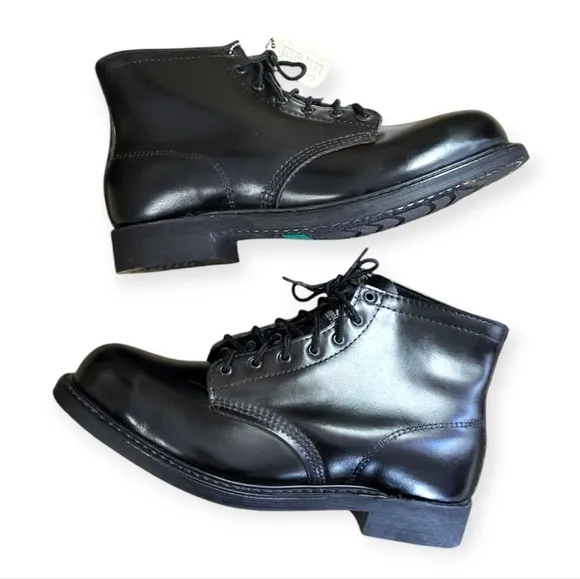 CAROLINA Steel Toe Leather Lace-up Work Boots Black 9