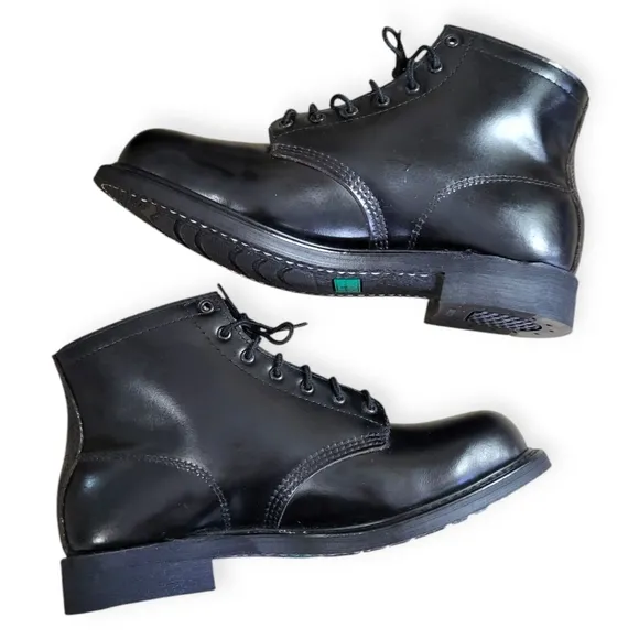 CAROLINA Steel Toe Leather Lace-up Work Boots Black 9