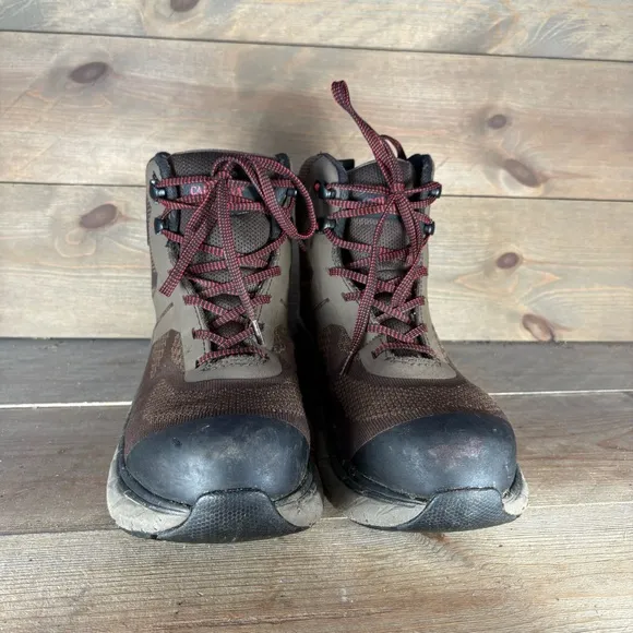 carolina voltrex mens size 9 wide EE shoes brown comp toe waterproof work boots