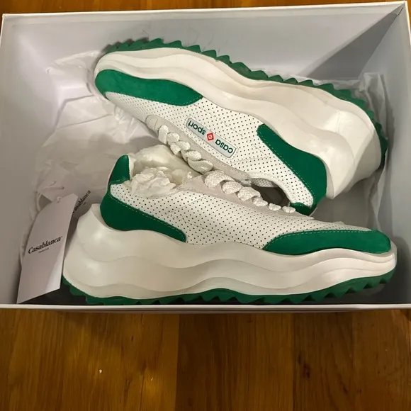 Casa Sport White and Green Sneakers