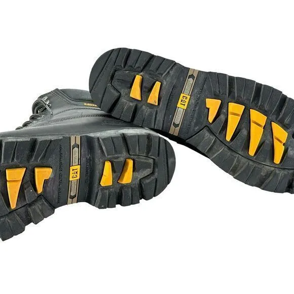 CAT Boots‎ Mens US 13 M Caterpillar Steel Toe Safety Black Leather
