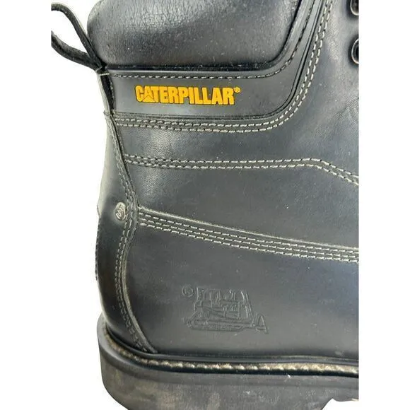 CAT Boots‎ Mens US 13 M Caterpillar Steel Toe Safety Black Leather
