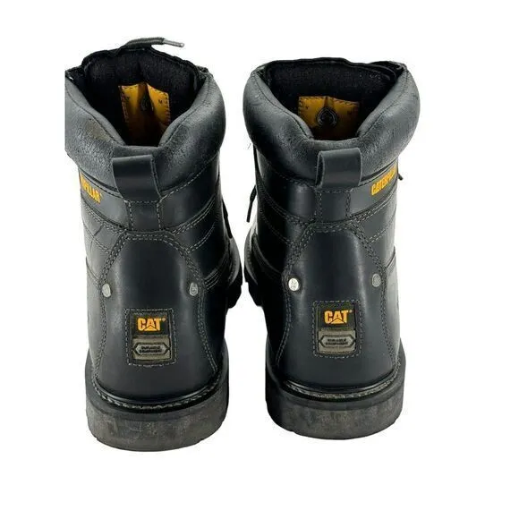 CAT Boots‎ Mens US 13 M Caterpillar Steel Toe Safety Black Leather