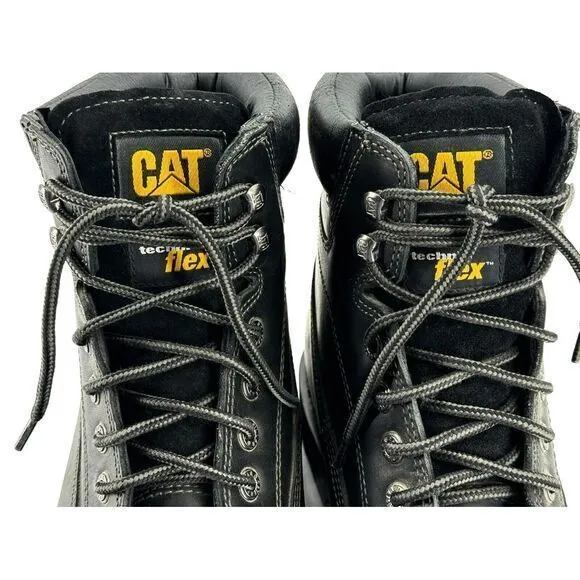 CAT Boots‎ Mens US 13 M Caterpillar Steel Toe Safety Black Leather