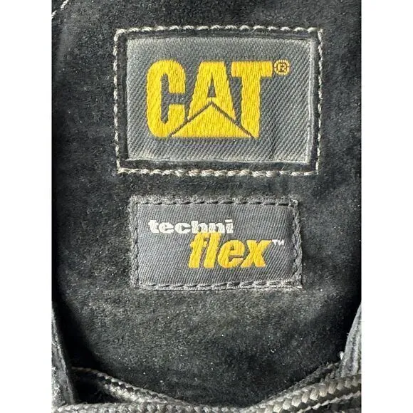 CAT Boots‎ Mens US 13 M Caterpillar Steel Toe Safety Black Leather