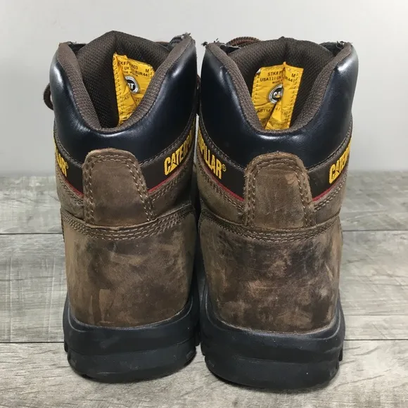 Cat Caterpillar 90803 Outline Steel Toe Work Mens Leather Boots Size 11.5 Wide
