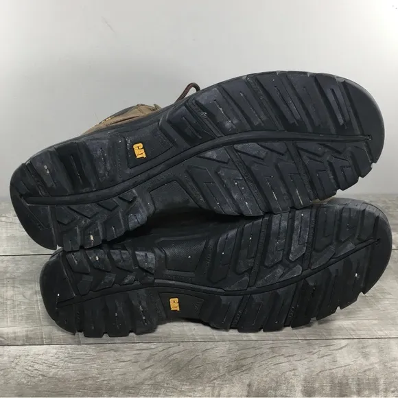 Cat Caterpillar 90803 Outline Steel Toe Work Mens Leather Boots Size 11.5 Wide