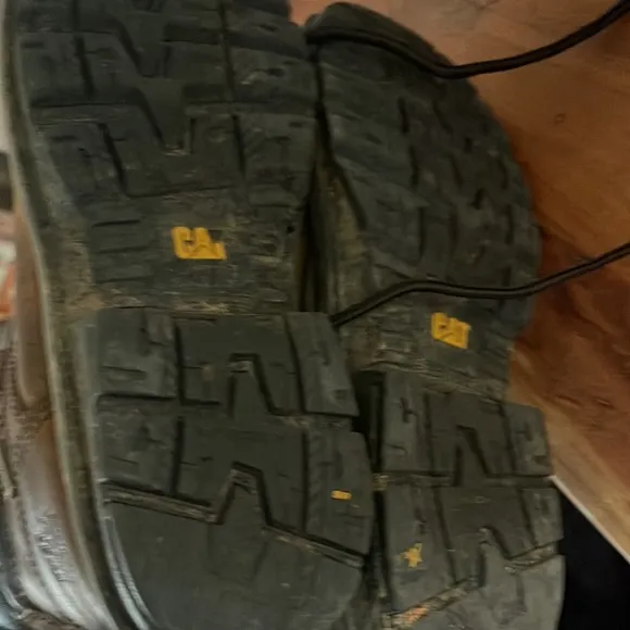 CAT Leather Steel Toe Work Boots