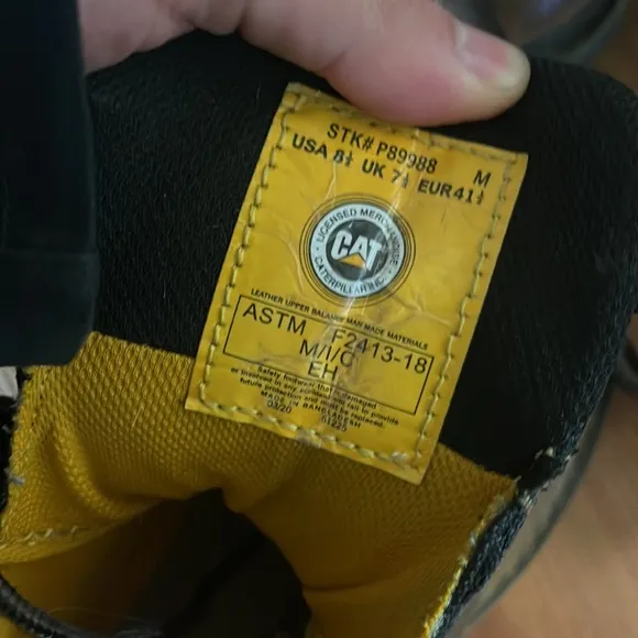 CAT Leather Steel Toe Work Boots