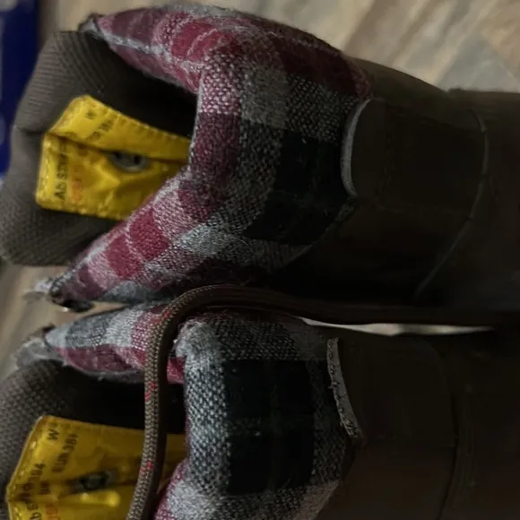 CAT Steel Toe Combat Boots Flannel Trim