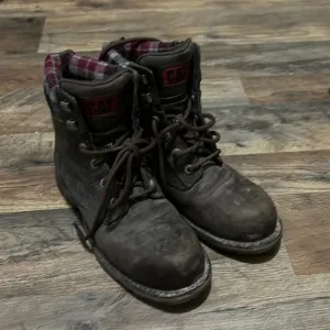 CAT Steel Toe Combat Boots Flannel Trim