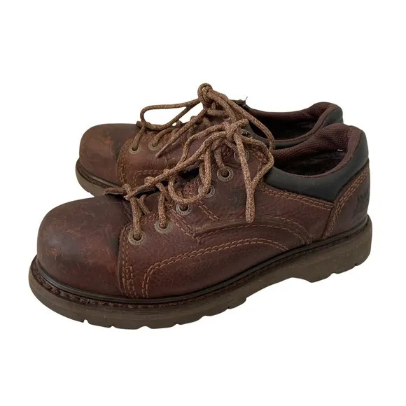 CAT Steel Toe Work Shoes Second Shift Slip &amp; Oil Resistant Restaurant Casual