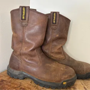 Caterpillar Brown Leather steel toe Boots, men’s sz 6