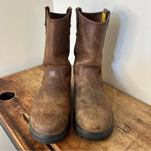 Caterpillar Brown Leather steel toe Boots, men’s sz 6