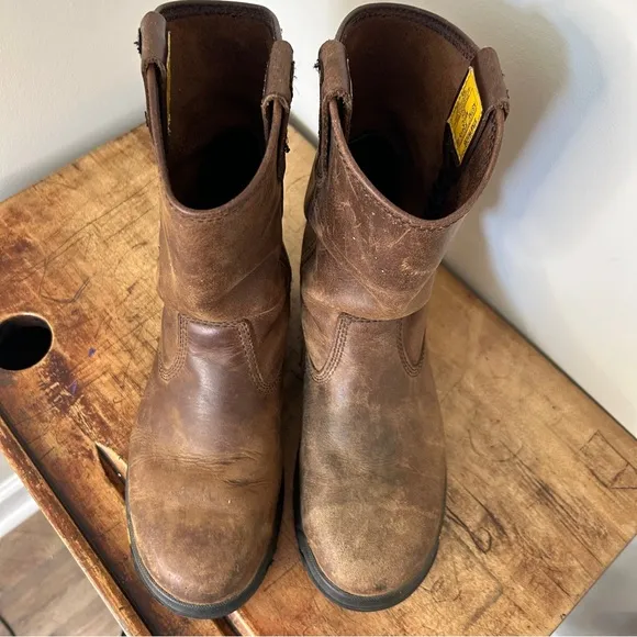 Caterpillar Brown Leather steel toe Boots, men’s sz 6