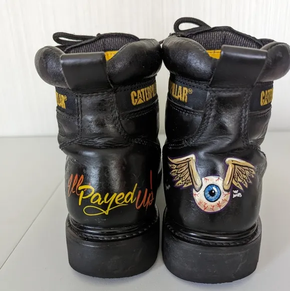 Caterpillar Customized Steel Toe Boots, Men's Sz 7, Women's 9