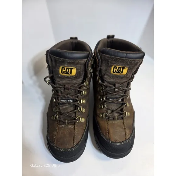 Caterpillar Men's Steel Toe Work Boots P90935 Brown Size 11