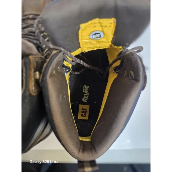 Caterpillar Men's Steel Toe Work Boots P90935 Brown Size 11