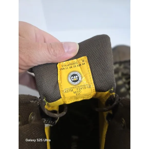 Caterpillar Men's Steel Toe Work Boots P90935 Brown Size 11