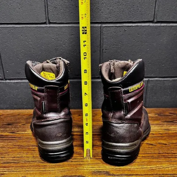 Caterpillar P90780 Brown Leather Steel Toe Work Boots Men’s 13