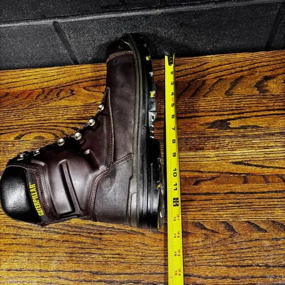 Caterpillar P90780 Brown Leather Steel Toe Work Boots Men’s 13
