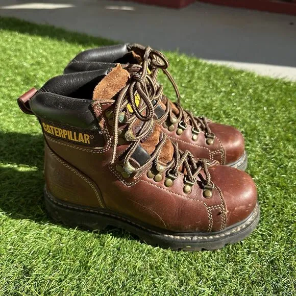 Caterpillar Steel Toe Boots Mens 6.5 Alaska FX Leather Hiker Techni Flex P89370