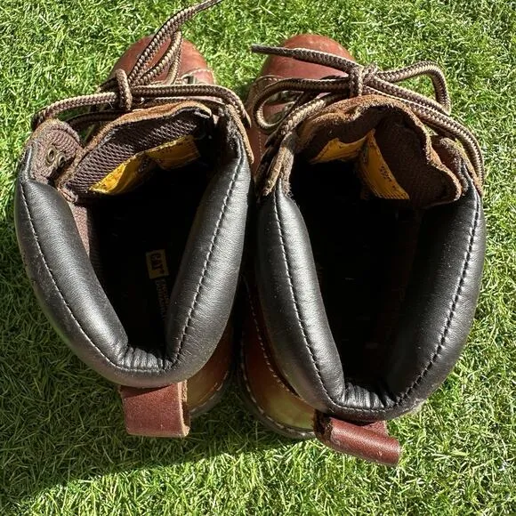 Caterpillar Steel Toe Boots Mens 6.5 Alaska FX Leather Hiker Techni Flex P89370