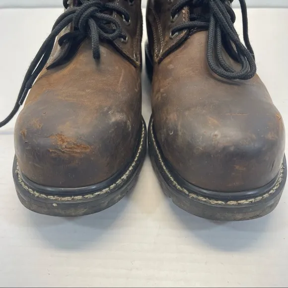 Caterpillar Steel Toe Work Boots Leather Lace Up Brown Sz 12