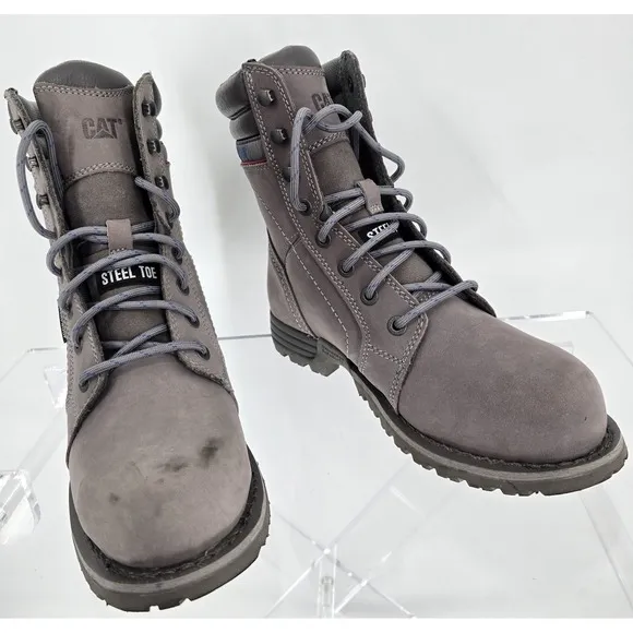Caterpillar Women Echo Waterproof Steel Toe Work Boot Work Boots Leather Sz 8