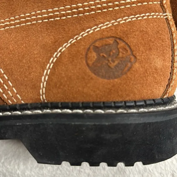 Cat's Paw Steel Toe Leather/ Suede Work Boots, ,Size 7.5 Lace Up High Tops NWOT