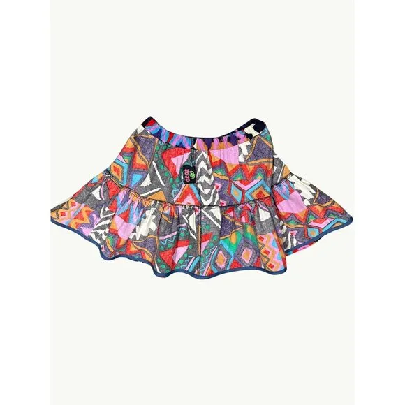 CCC Vintage JoJo For Your Bobo Cotton Skirt Bold Geometric Abstract Aztec Patter