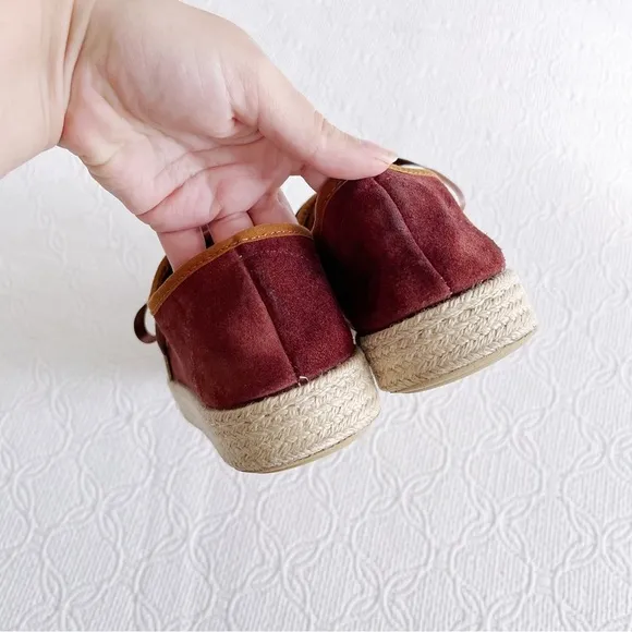 Celtic &amp; Co • Luxe Espadrille Pumps sneaker platform rust suede leather jute