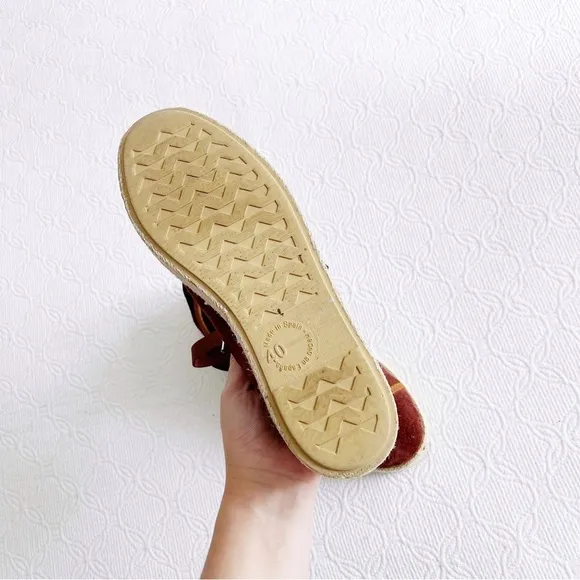 Celtic &amp; Co • Luxe Espadrille Pumps sneaker platform rust suede leather jute
