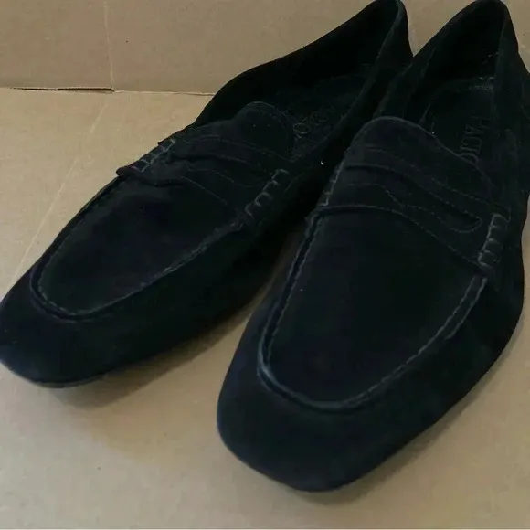 CESARE PACIOTTI SOFT SUEDE LOAFERS ITALIAN DESIGNER‎ MENS SHOES BLACK SZ UK 6.5