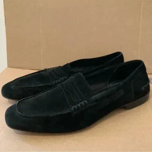 CESARE PACIOTTI SOFT SUEDE LOAFERS ITALIAN DESIGNER‎ MENS SHOES BLACK SZ UK 6.5