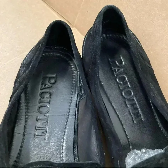 CESARE PACIOTTI SOFT SUEDE LOAFERS ITALIAN DESIGNER‎ MENS SHOES BLACK SZ UK 6.5